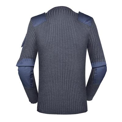 Maglione da uomo di pullover blu navy della lana di comando militare
