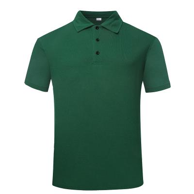 Army green cotton polo shirt
