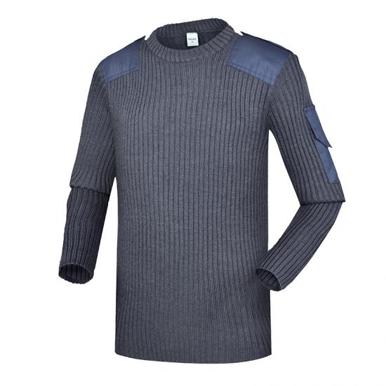 Military wool navy blue pullover mens sweater